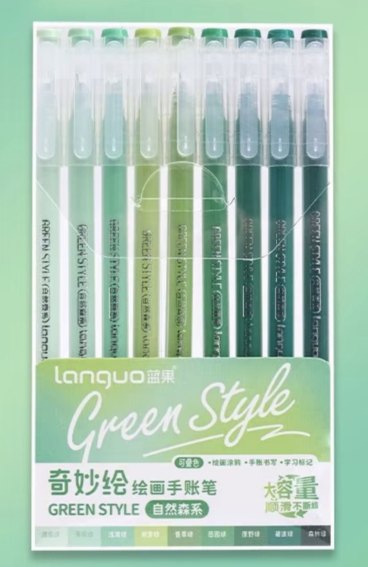 Languo Gel Pen - Green Style (LG-D0560)