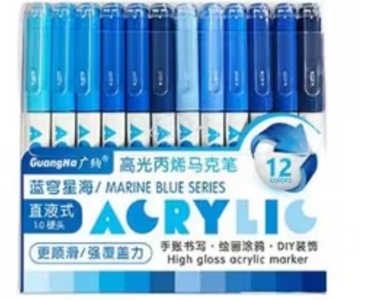 Guangna High gloss acrylic marker - Marine Blue Series