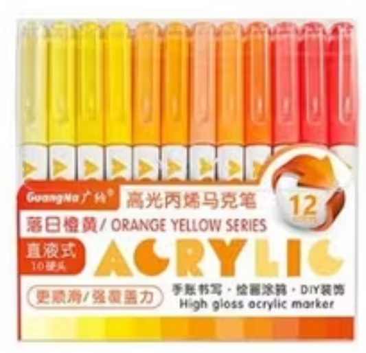 Guangna High gloss acrylic marker - Orange Yellow Series