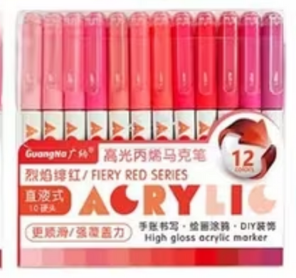 Guangna High gloss acrylic marker - Fiery Red Series